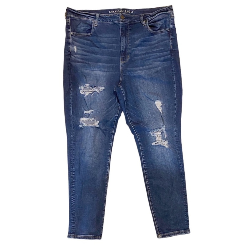 American Eagle Ripped Jeans Super High Rise Jegging Plus Size 20